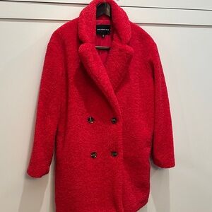 SOLD!!! EUC / NWOT Who What Wear Size M Vibrant Red Teddy Jacket